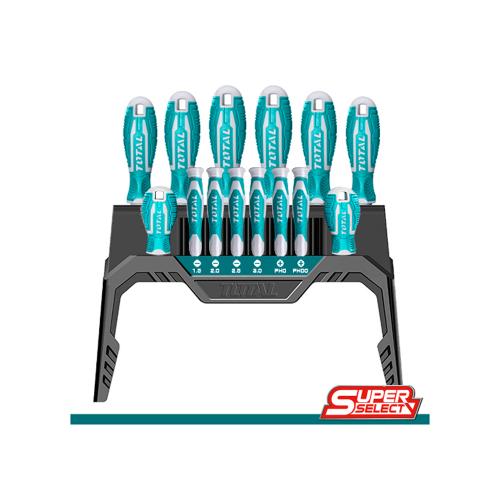 JUEGO DE DESTORNILLADORES X 14 PZS (INCLUIDO 6 DESTORNILLADORES RELOJEROS) SUPER SELECT TOTAL