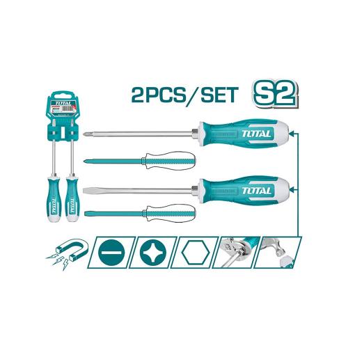 JUEGO DESTORNILLADORES X 2PZS INDUSTRIAL PUNTA INMANTADA TOTAL (THGSS2206)