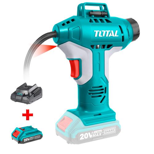 COMBO TOTAL COMPRESOR MINI INALAMBRICO 20V 150PSI PARA CARRO (TACLI2001) + BATERIA 2.0AH (TFBLI20011) + CARGADOR (UTFCLI2001)
