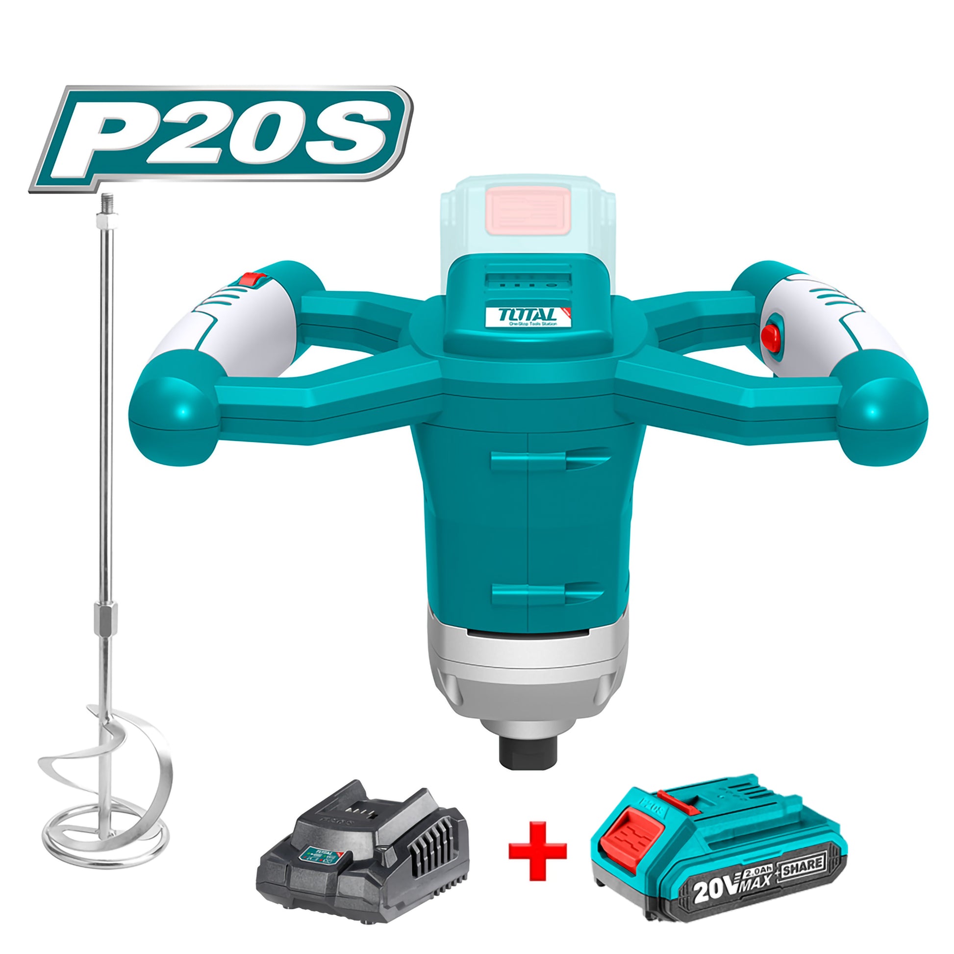 COMBO TOTAL MEZCLADOR DE PINTURA INALAMBRICO 20V (TMXLI2001) + BATERIA 2,0AH (TFBLI20011) + CARGADOR (UTFCLI2001)