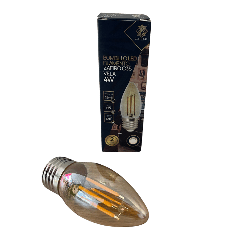 BOMBILLO LED FILAMENTO VELA 4W 2700K E27