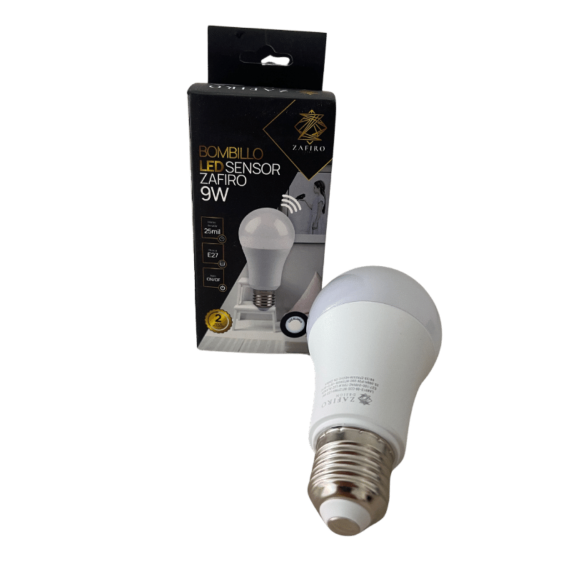 BOMBILLO LED CON SENSOR 9W ZAFIRO E27 LUZ BLANCA
