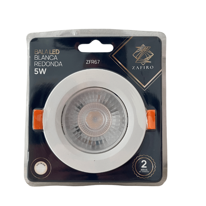 BALA LED 5W COLOR BLANCA ZAFIRO REDONDA LUZ CALIDA