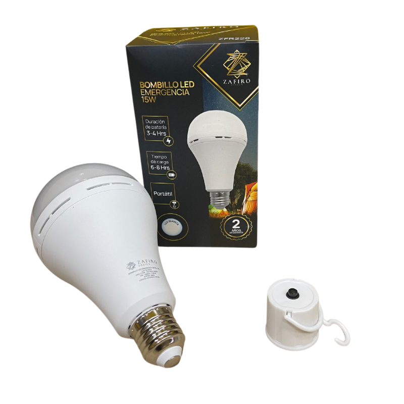 BOMBILLO LED EMERGENCIA ZAFIRO 15W LUZ BLANCA