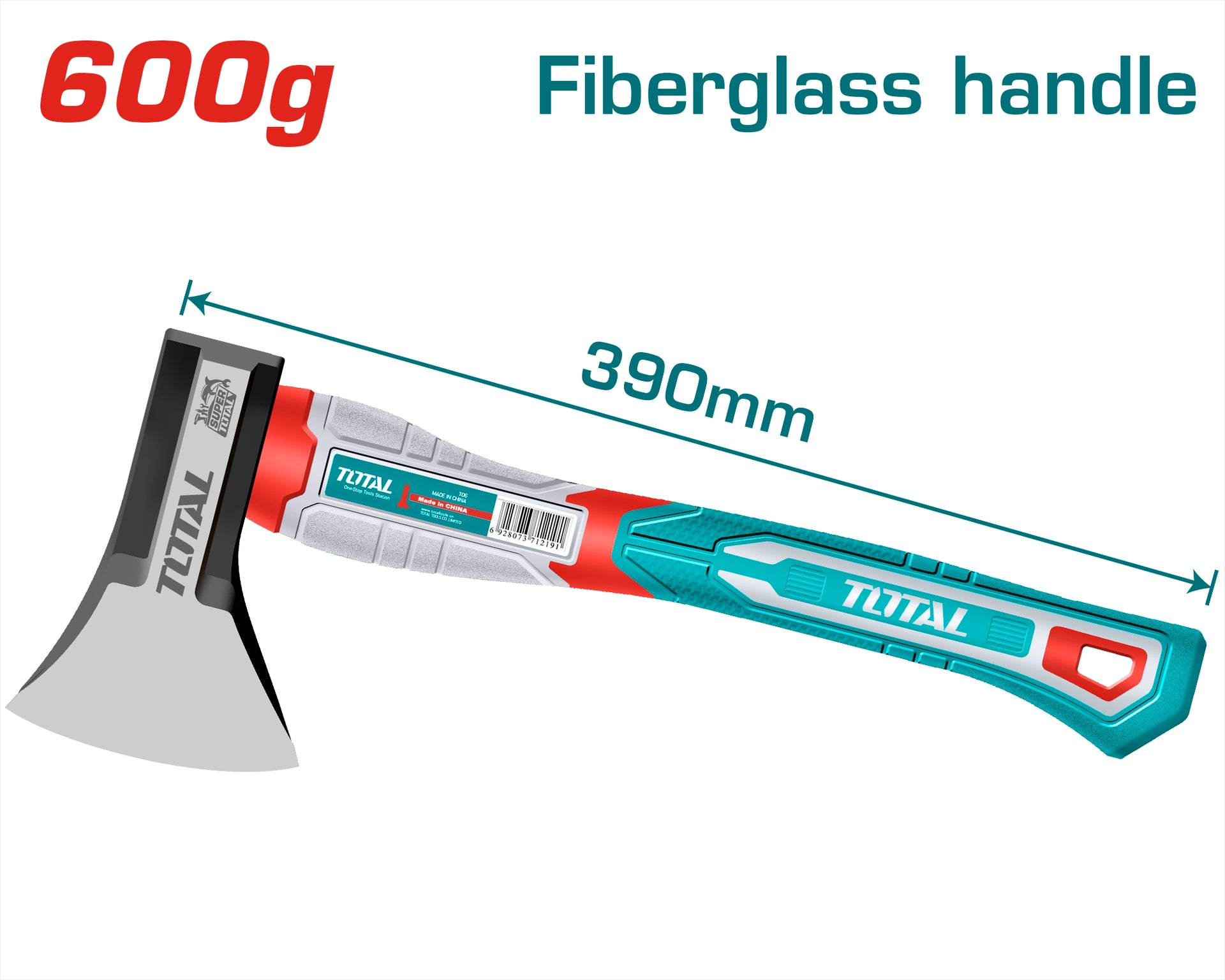 HACHA 600G MANGO DE FIBRA DE VIDRIO SUPER TOTAL (THAX061600)