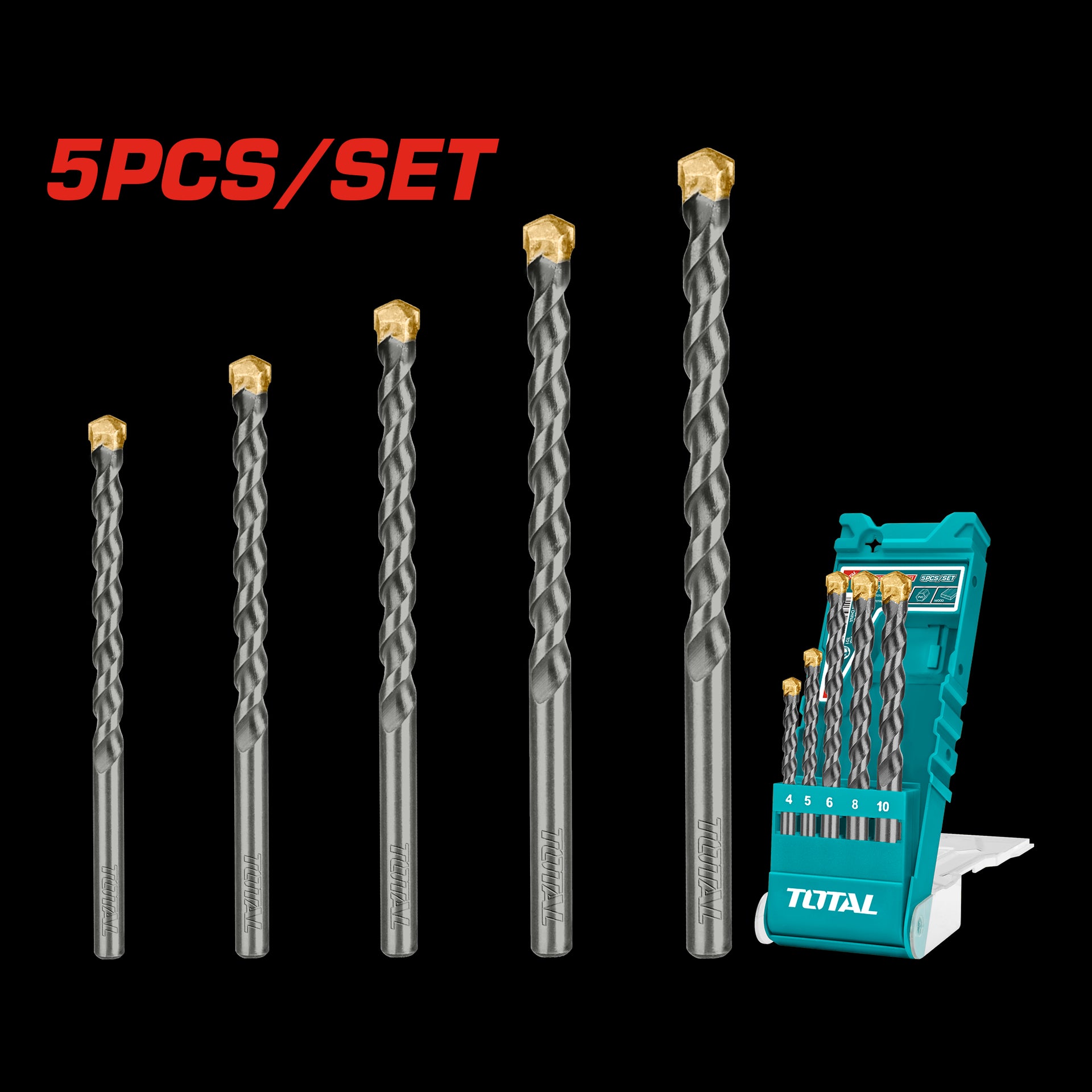 BROCA MURO JUEGO X 5 PZS INDUSTRIAL SUPER SELECT TOTAL (UTACSD5051)