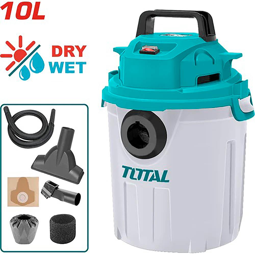 ASPIRADORA Y SOPLADORA PARA HUMEDO Y SECO 10L 1200W INCLUYE ACCESOSIROS TOTAL (UTVC12101)