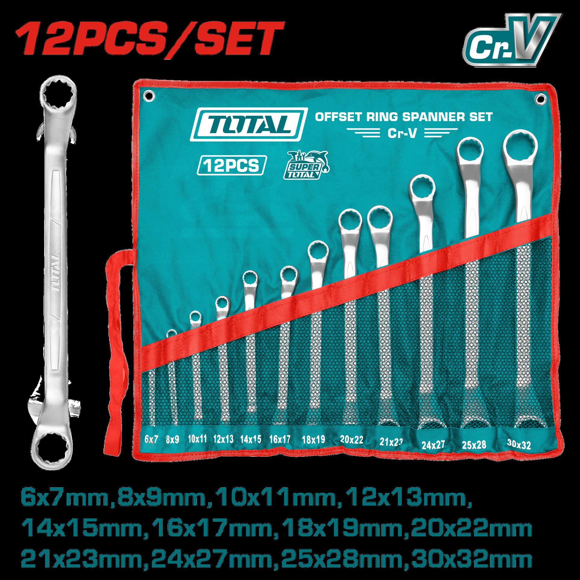 LLAVE CORONA 6-32MM JUEGO X 12 PCZ INDUSTRIAL SUPER TOTAL (THT1024121)