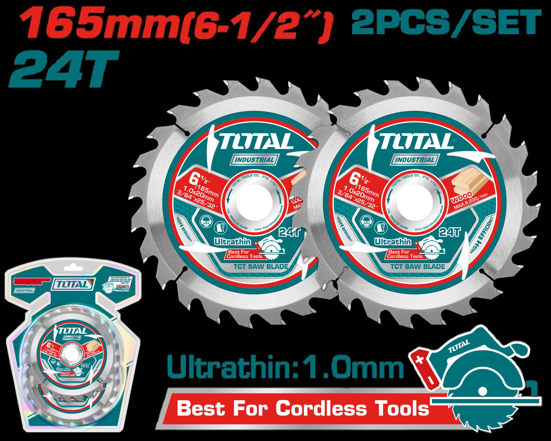 DISCO CORTE MADERA 6 1/2" JUEGO X 2 UNIDADES INDUSTRIAL SUPER TOTAL (TAC2331653)
