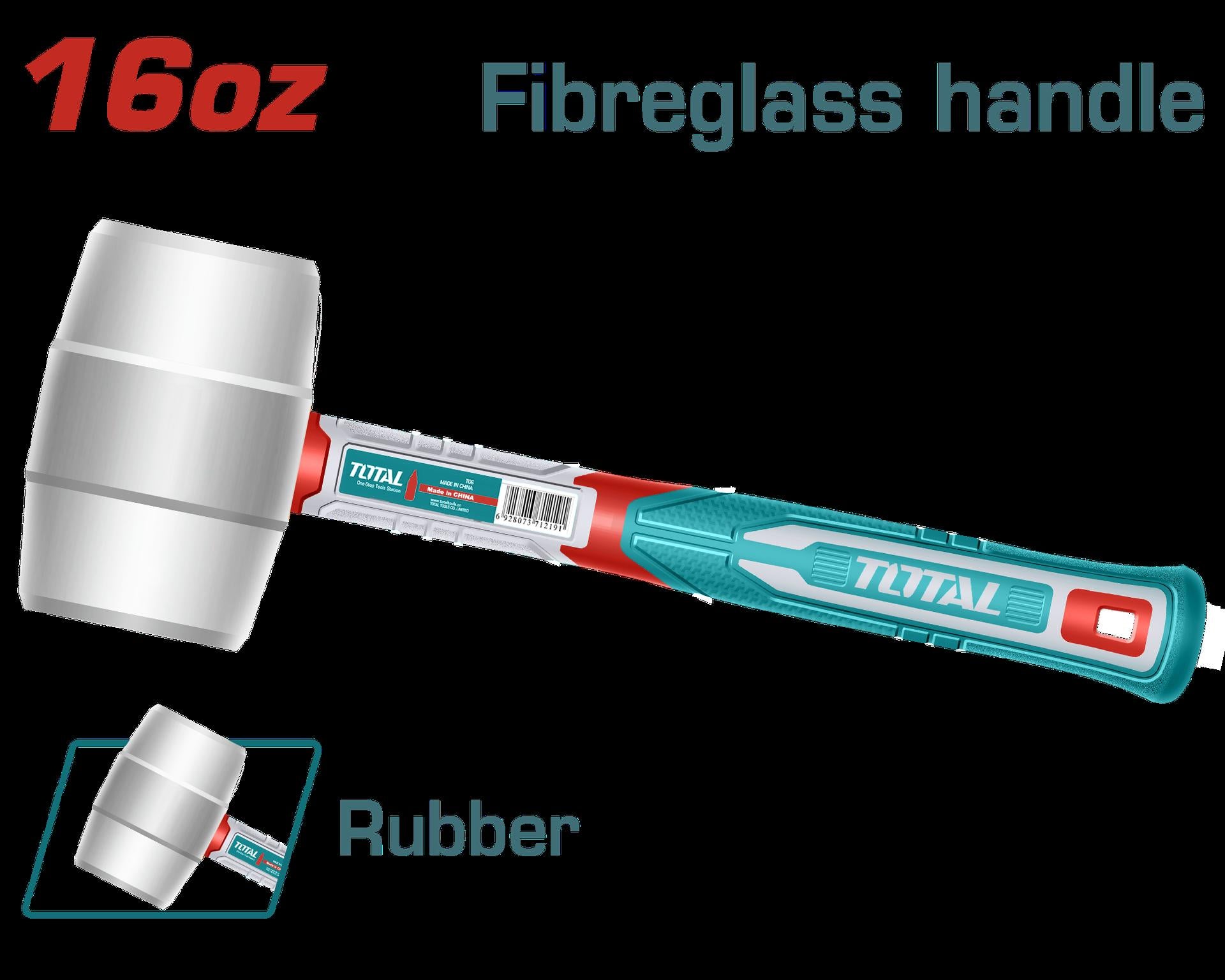 MARTILLO CHIPOTE 16OZ INDUSTRIAL BLANCO MANGO FIBRA VIDRIO SUPER TOTAL (THRUH6916)