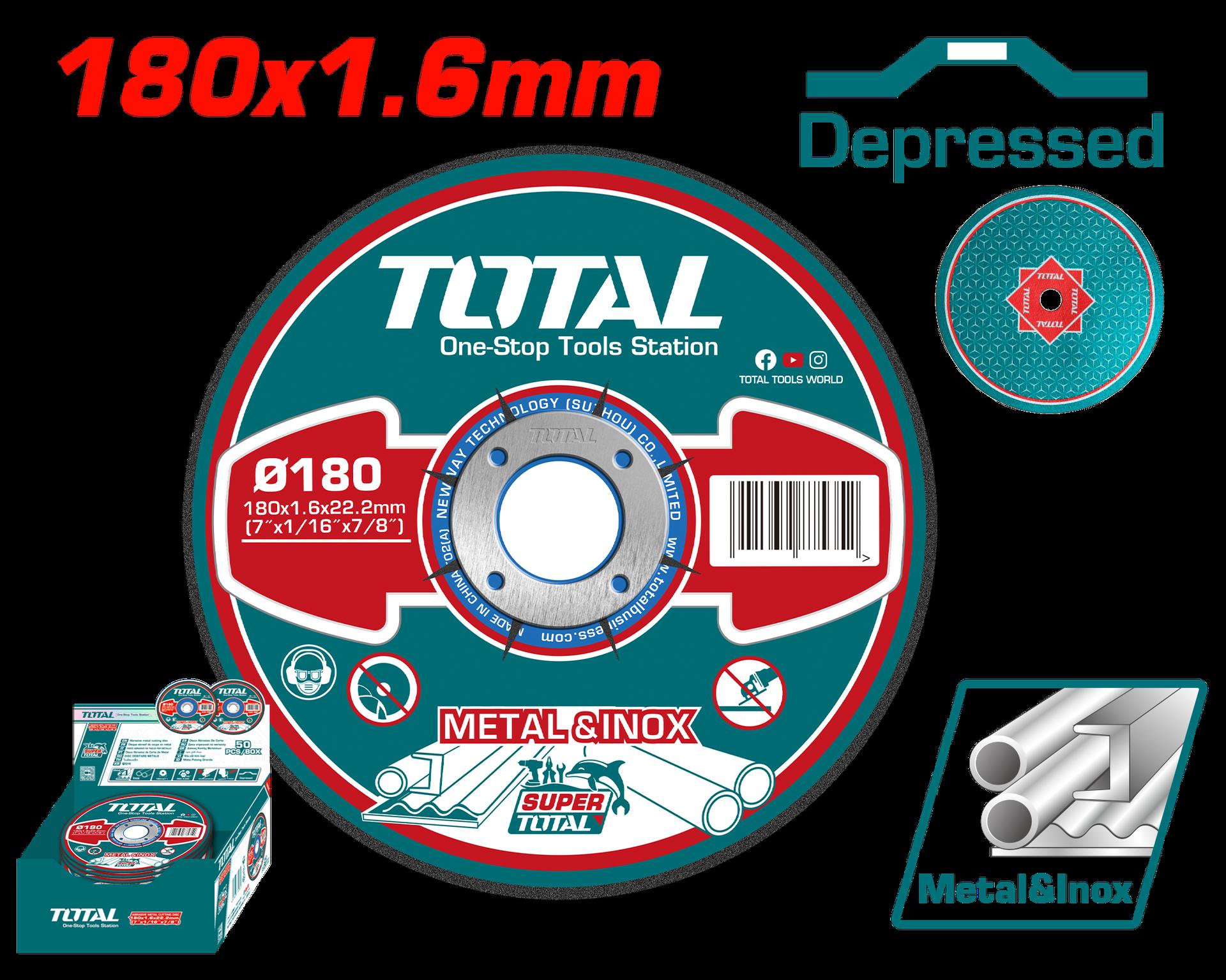DISCO CORTE METAL/ACERO INOXIDABLE 7" SUPER TOTAL (TAC2161802)