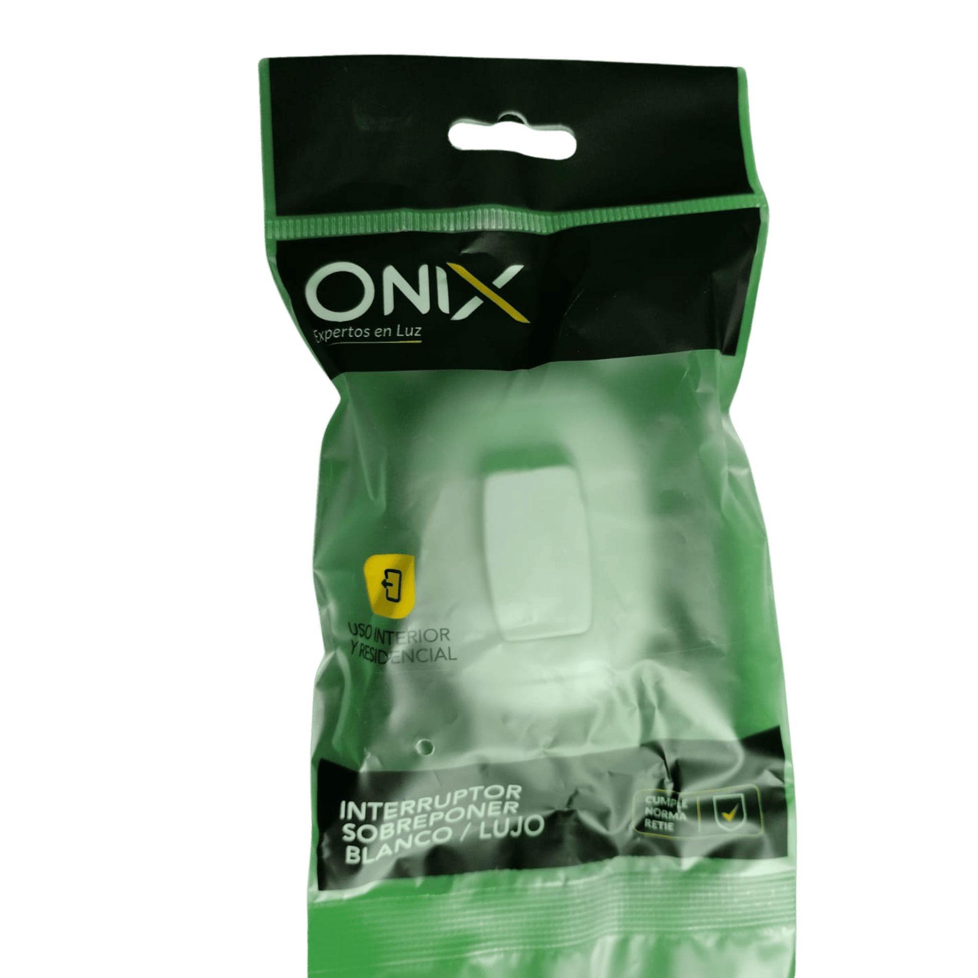 INTERRUPTOR SOBREPONER ONIX BLANCO LUJO