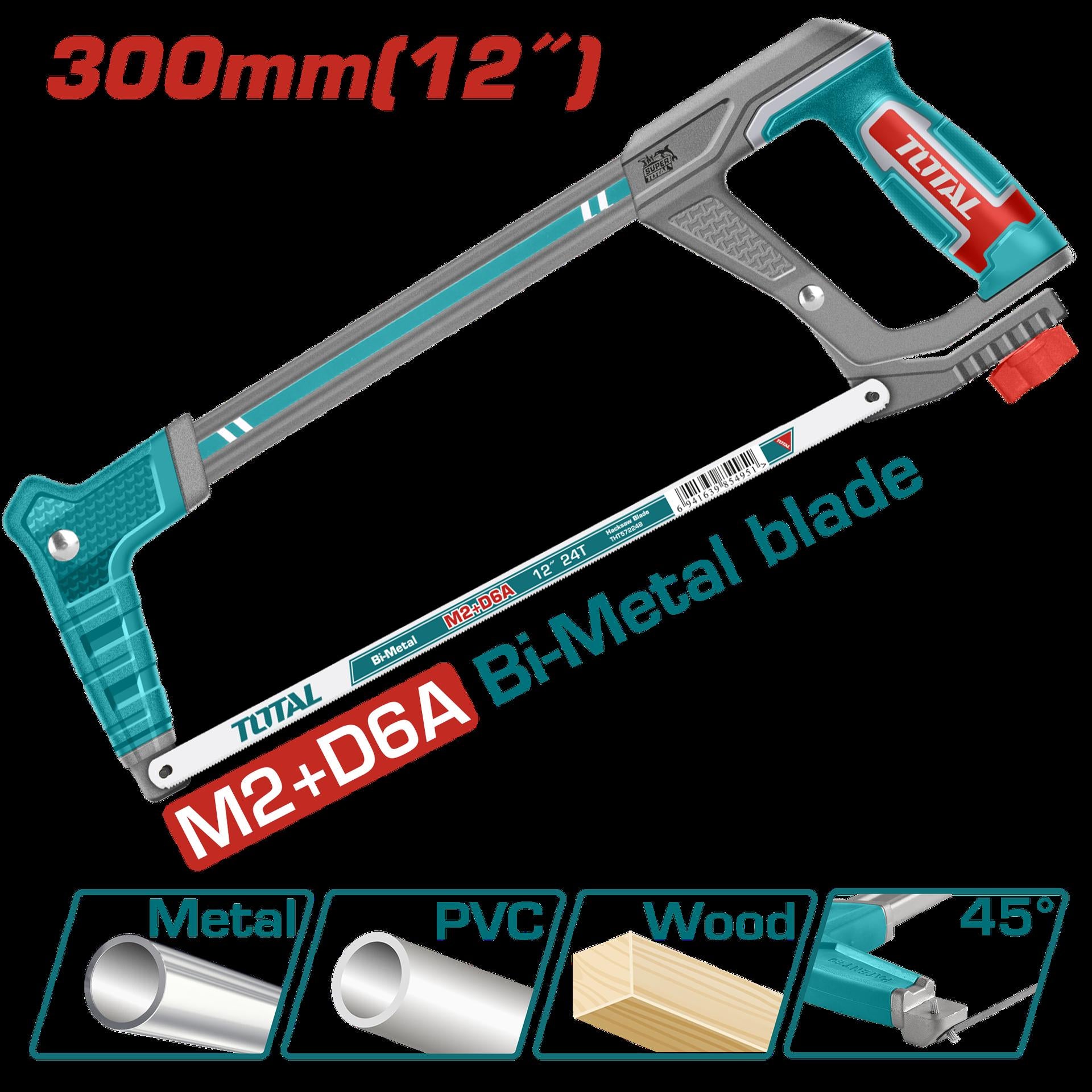 MARCO SEGUETA 12" BI METAL MANGO PLASTICO INDUSTRIAL SUPER TOTAL (THT541016)