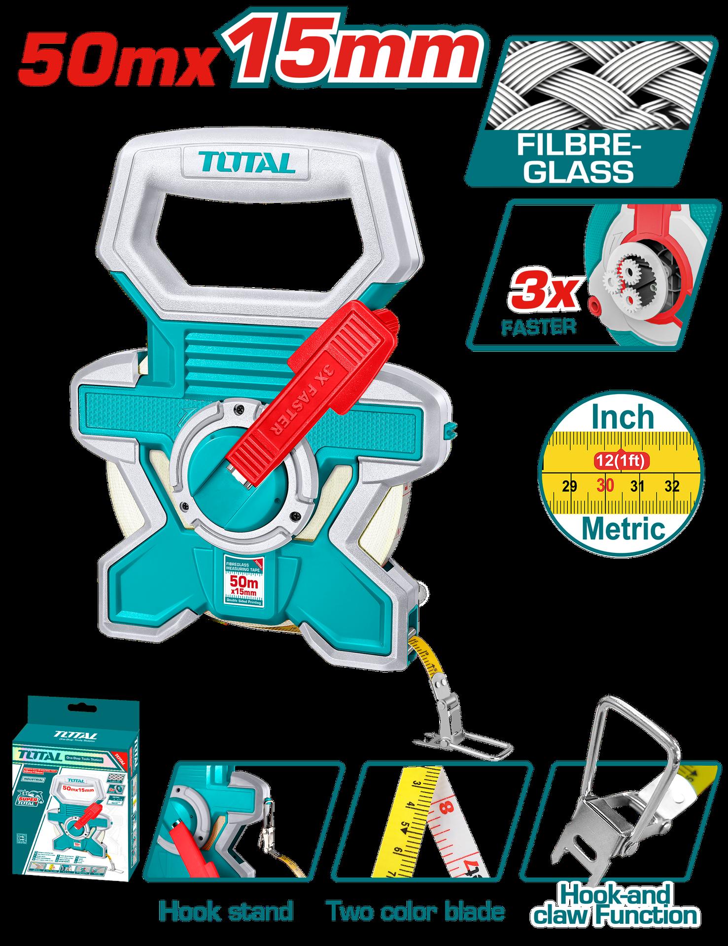DECAMETRO 50MTS INDUSTRIAL FIBRA DE VIDRIO TOTAL (TMTF18506)