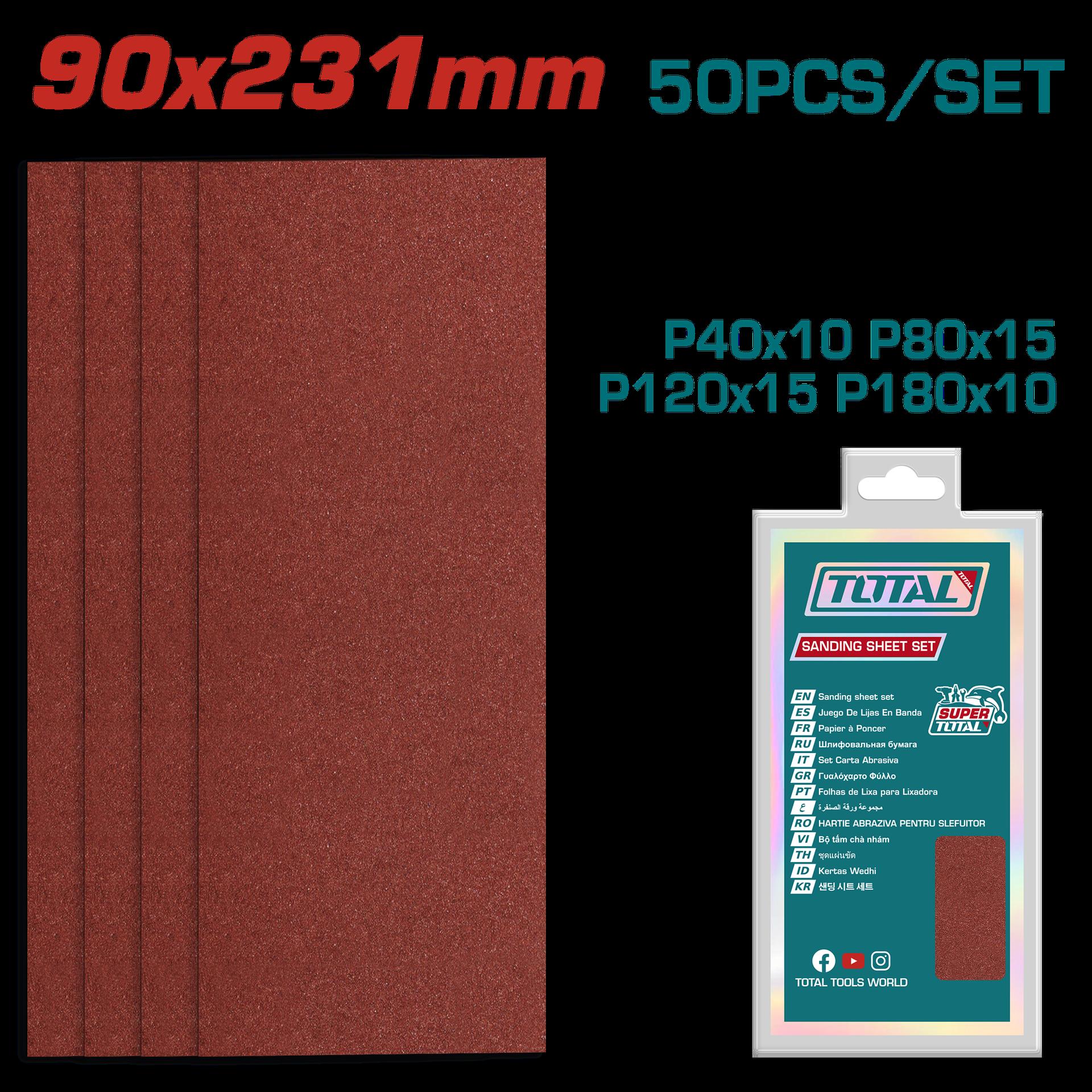 JUEGO DE HOJAS DE LIJA DE PALMA X 50 PZS (90X231MM) TOTAL (TAC7492412)