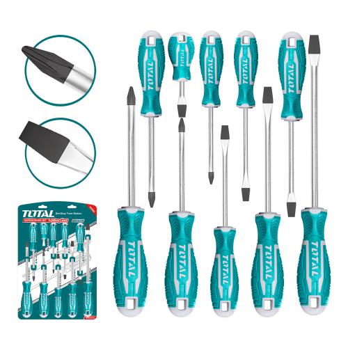 DESTORNILLADOR CROMO VANADIUM IMANTADO JUEGO X 10 PZS TOTAL
