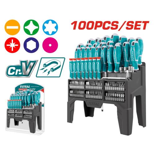 DESTORNILLADOR CROMO VANADIUM JUEGO X 100 PZS TOTAL