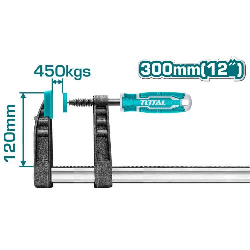 PRENSA SARGENTO EN F 120X300 MM 12 GRADUABLE INDUSTRIAL TOTAL