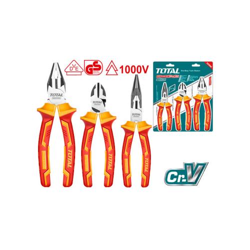 JUEGO DE ALICATES AISLADOS X 3 PZS INDUSTRIAL (PINZA 6,CORTAFRIO 6,ALICATE 8) TOTAL