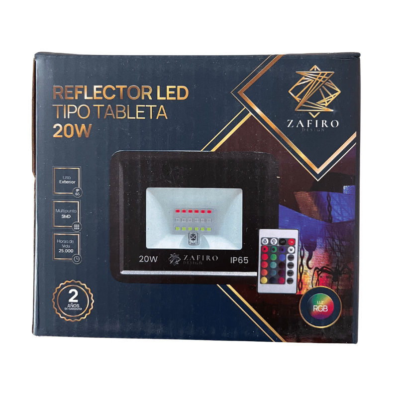 REFLECTOR LED 20W RGB CON CONTROL