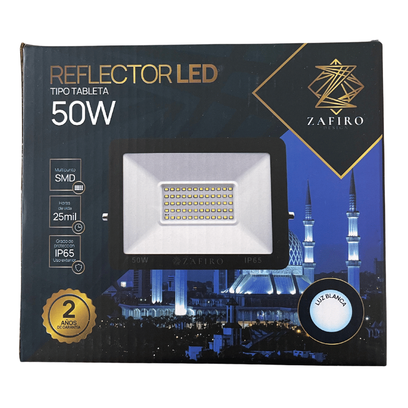 REFLECTOR LED TIPO TABLETA 50W LUZ BLANCA