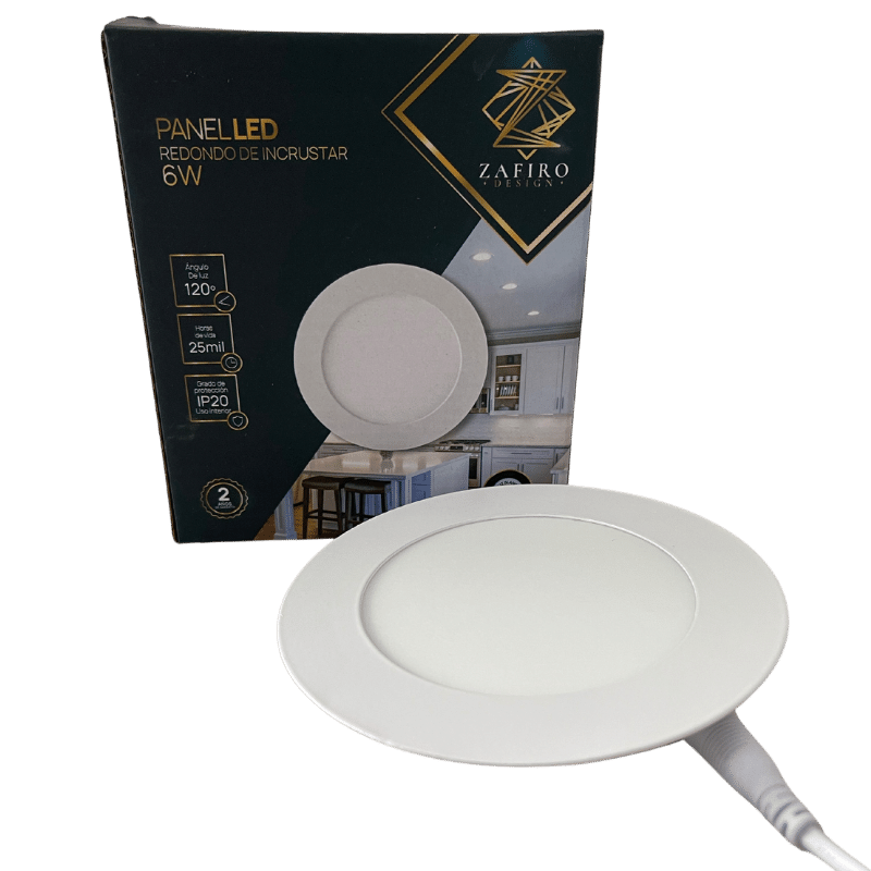 PANEL LED ZAFIRO REDONDO 6W 4" INCRUSTAR LUZ BLANCA