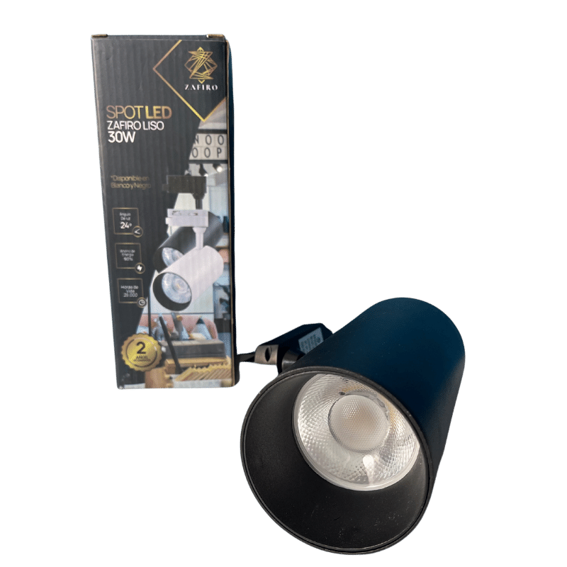 SPOT LED ZAFIRO LISO NEGRO 30W 6500K