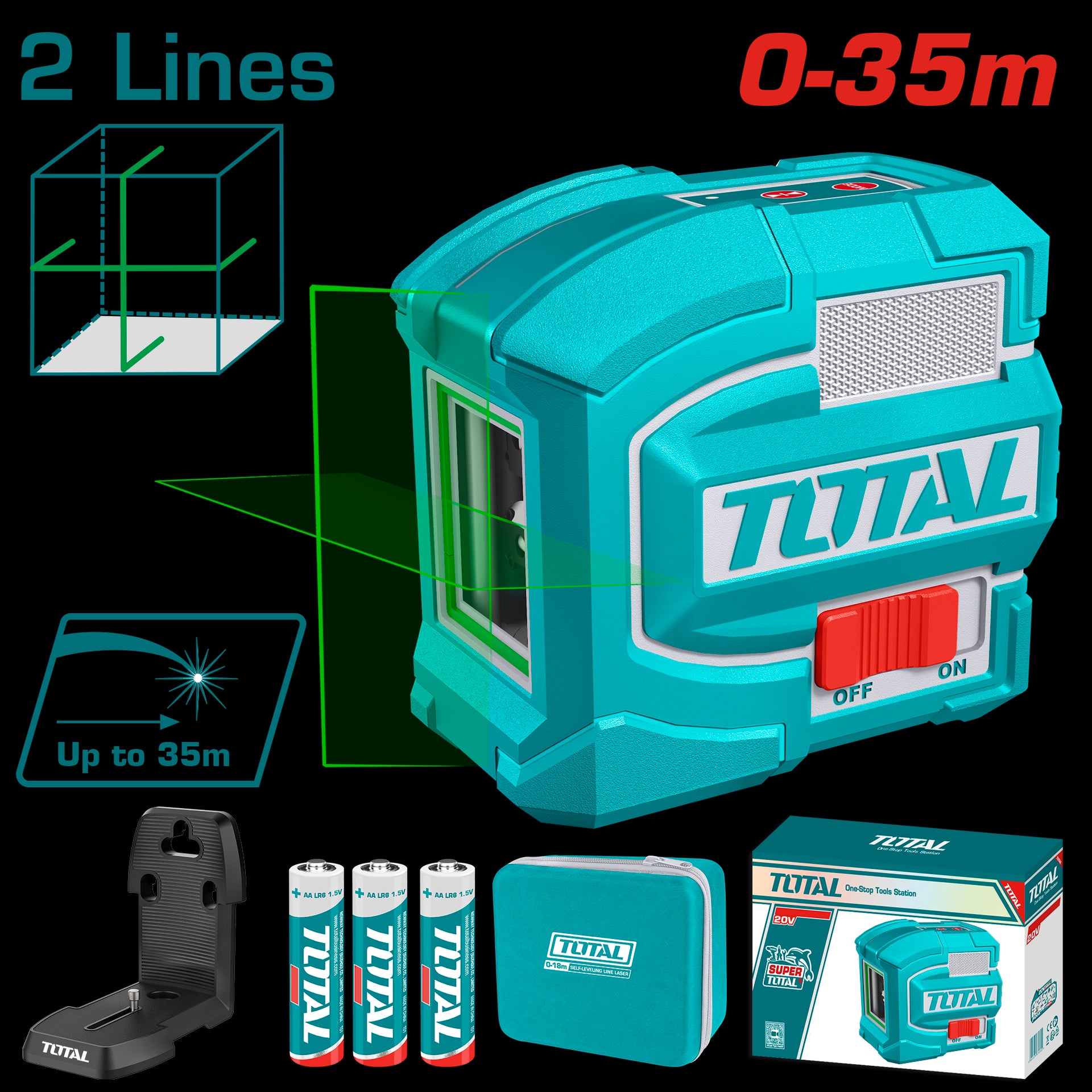 NIVEL LASER 0-35M LUZ VERDE INDUSTRIAL SUPER TOTAL (TLL156601)