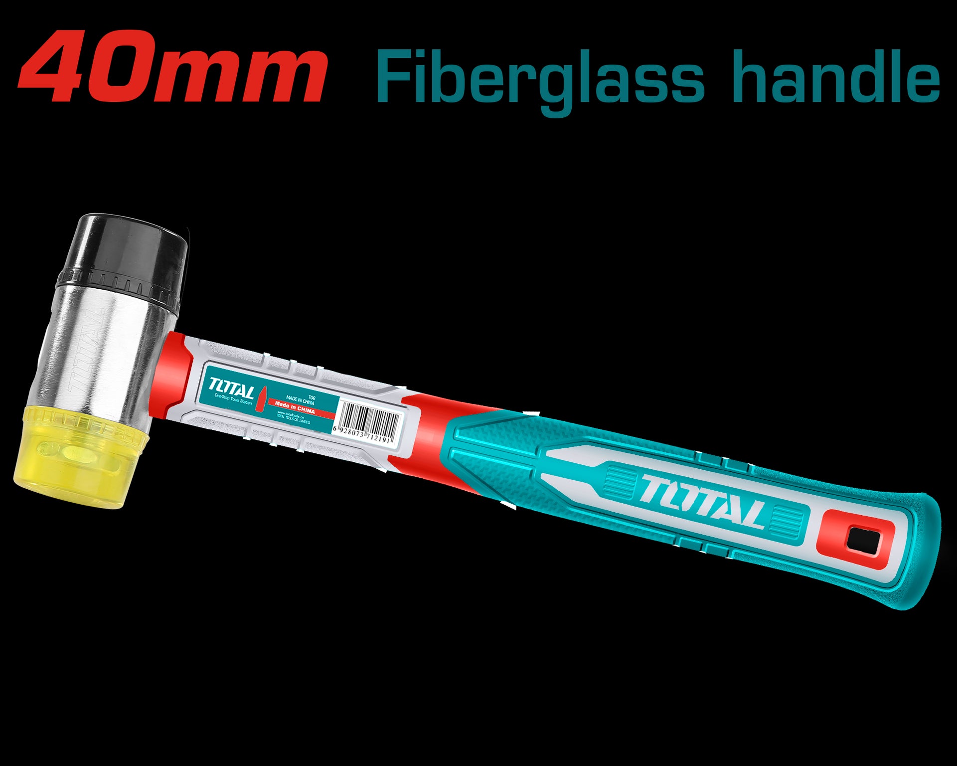 PORRA 40 MM GOMA Y PLASTICO MANGO FIBRA DE VIDRIO SUPER TOTAL (THRUH6940)