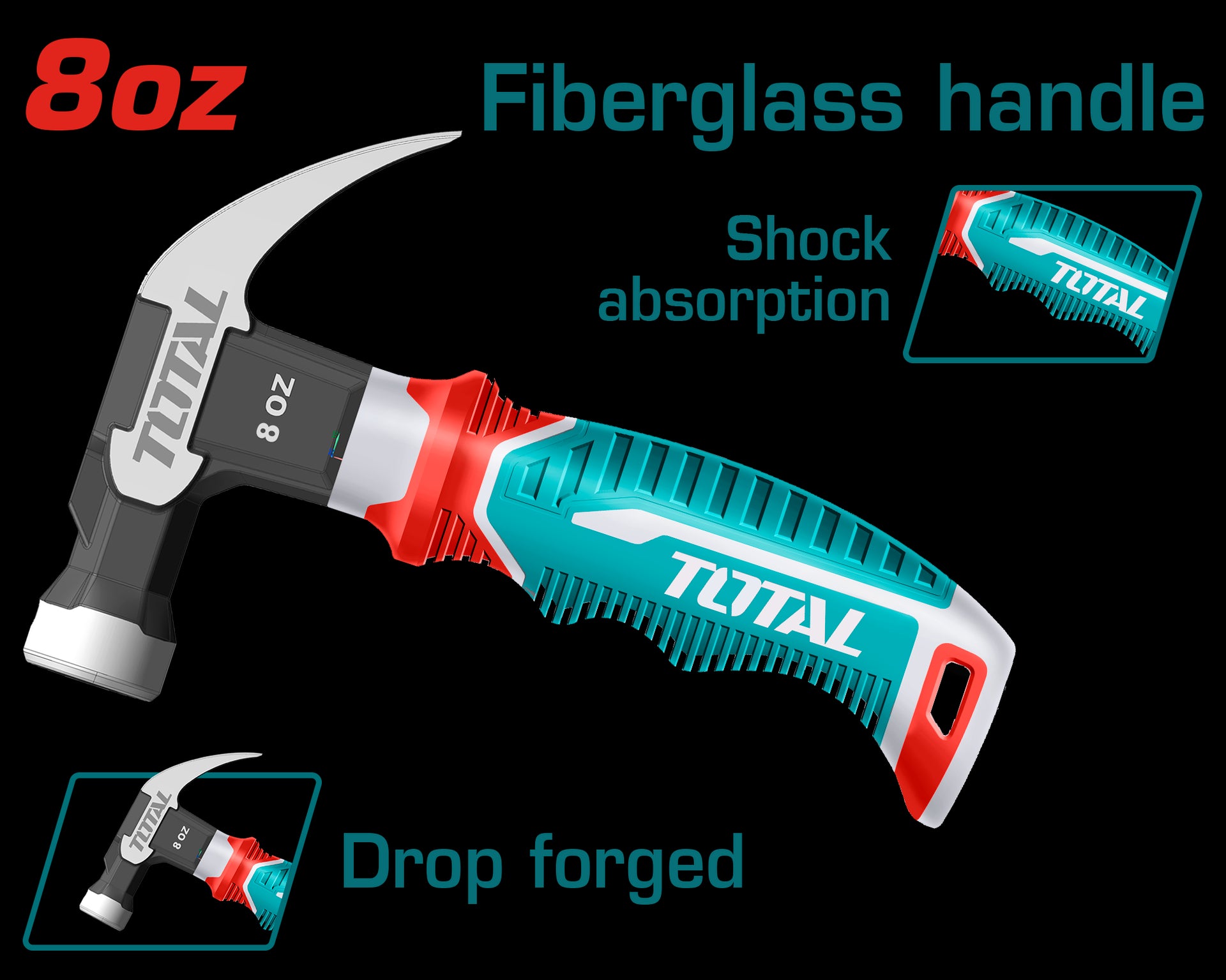 MARTILLO SEÑORITERO 8 OZ FIBRA DE VIDRIO SUPER TOTAL (THCH61008D)