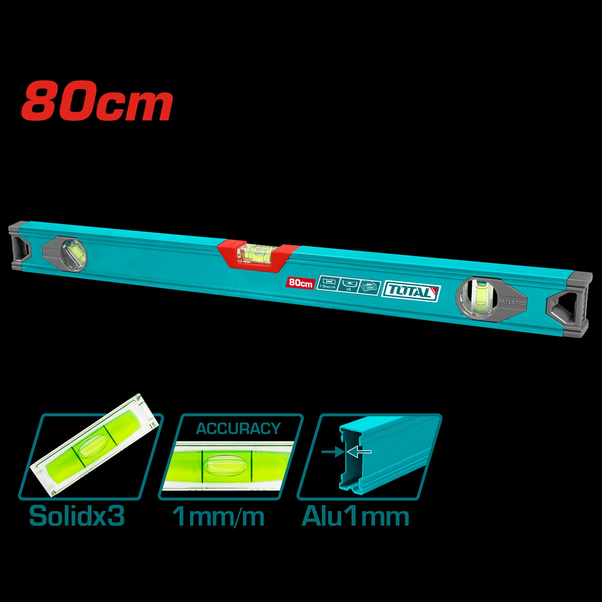 NIVEL 80 CM ALUMINIO SUPER TOTAL (TMT28016)