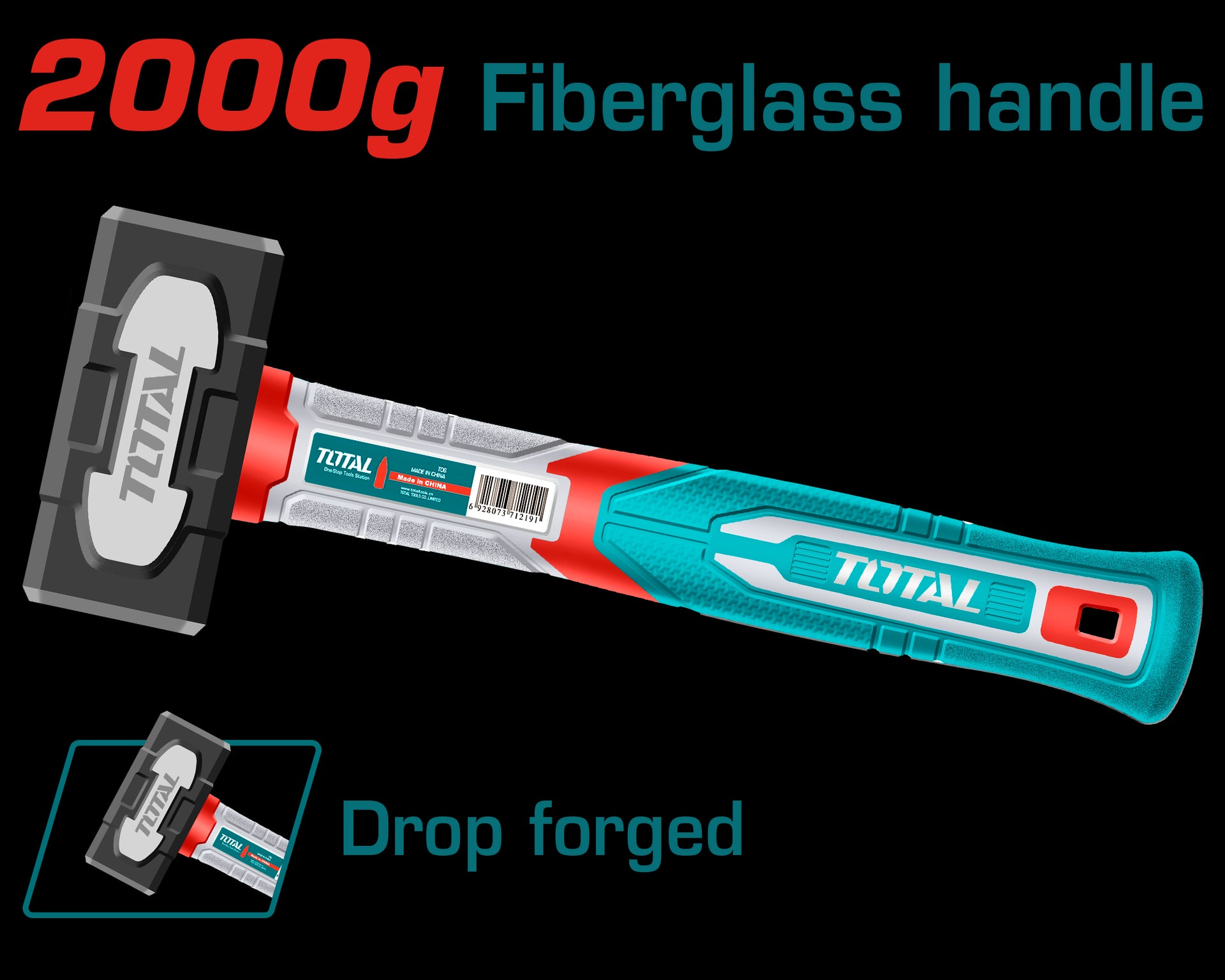 PORRA 4.4LB HIERRO MANGO FIBRA DE VIDRIO SUPER TOTAL (THSTH62000)