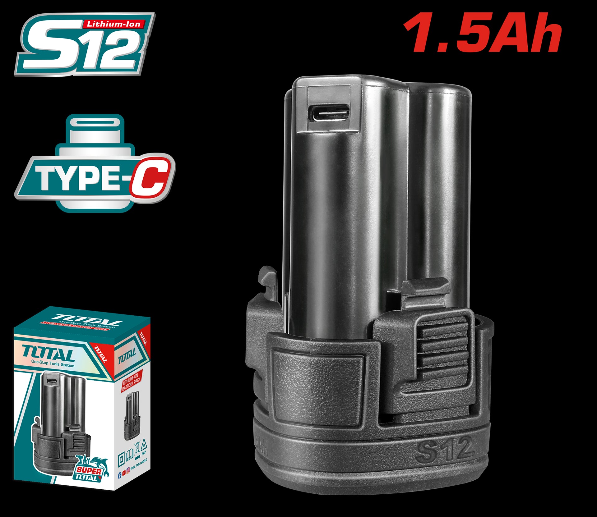 BATERIA 12V ION LITHIUM SUPER TOTAL (TBLI12153)