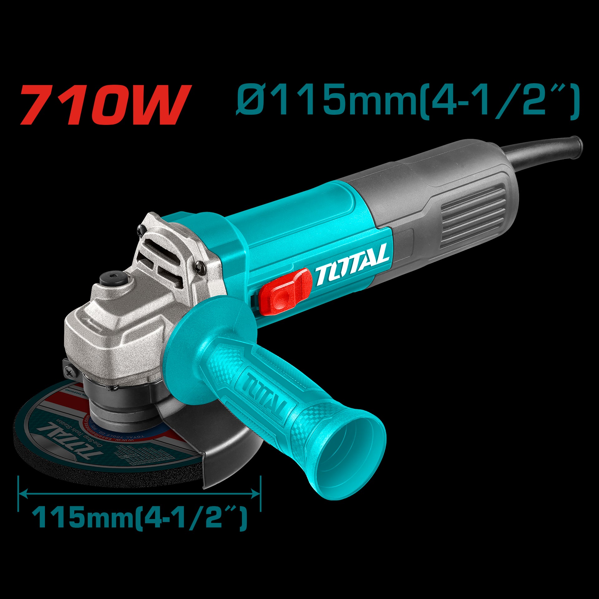 PULIDORA 4 1/2 710W INCLUYE MANGO AUXILIAR INDUSTRIAL TOTAL (UTG10711576)