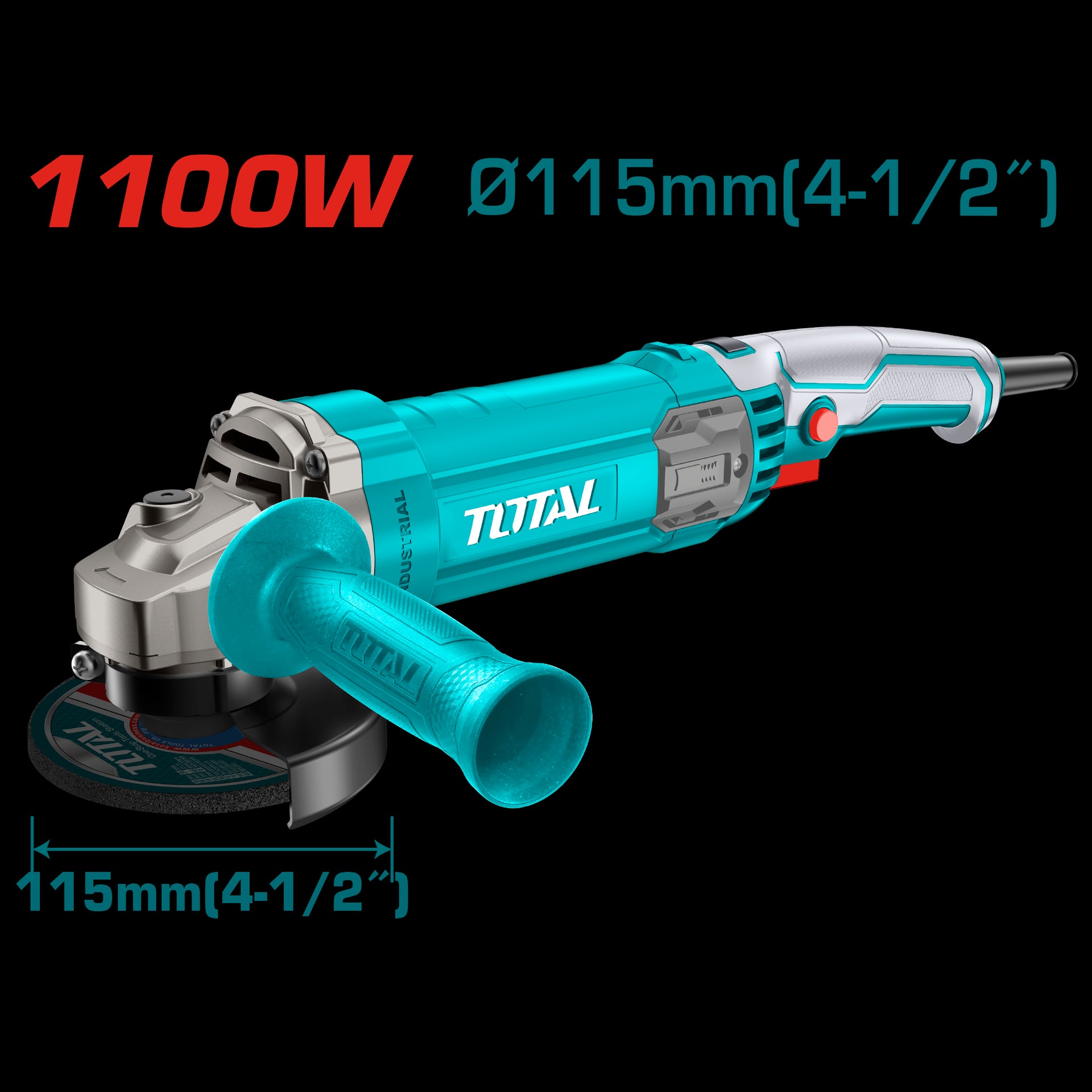 PULIDORA 4 1/2 1100W INCLUYE MANGO AUXILIAR INDUSTRIAL TOTAL (UTG110125563)