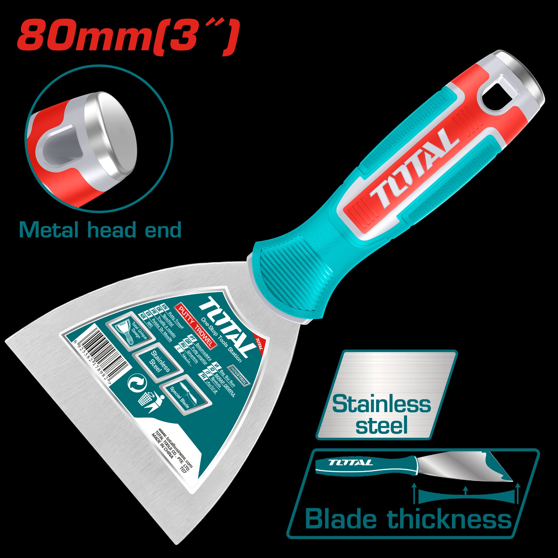 ESPATULA 3 MANGO PLASTICO TOTAL(THT83806)