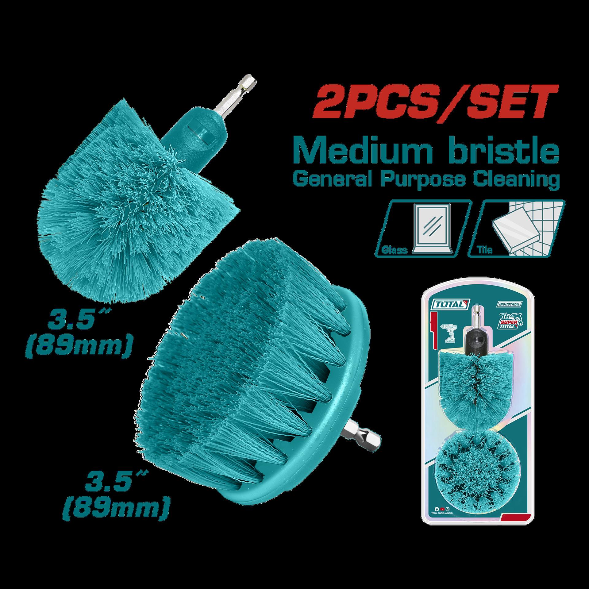 SET DE CEPILLO PARA TALADRO 3,5" JUEGO X 2 PCZ INDUSTRIAL SUPER TOTAL (TACM2335)