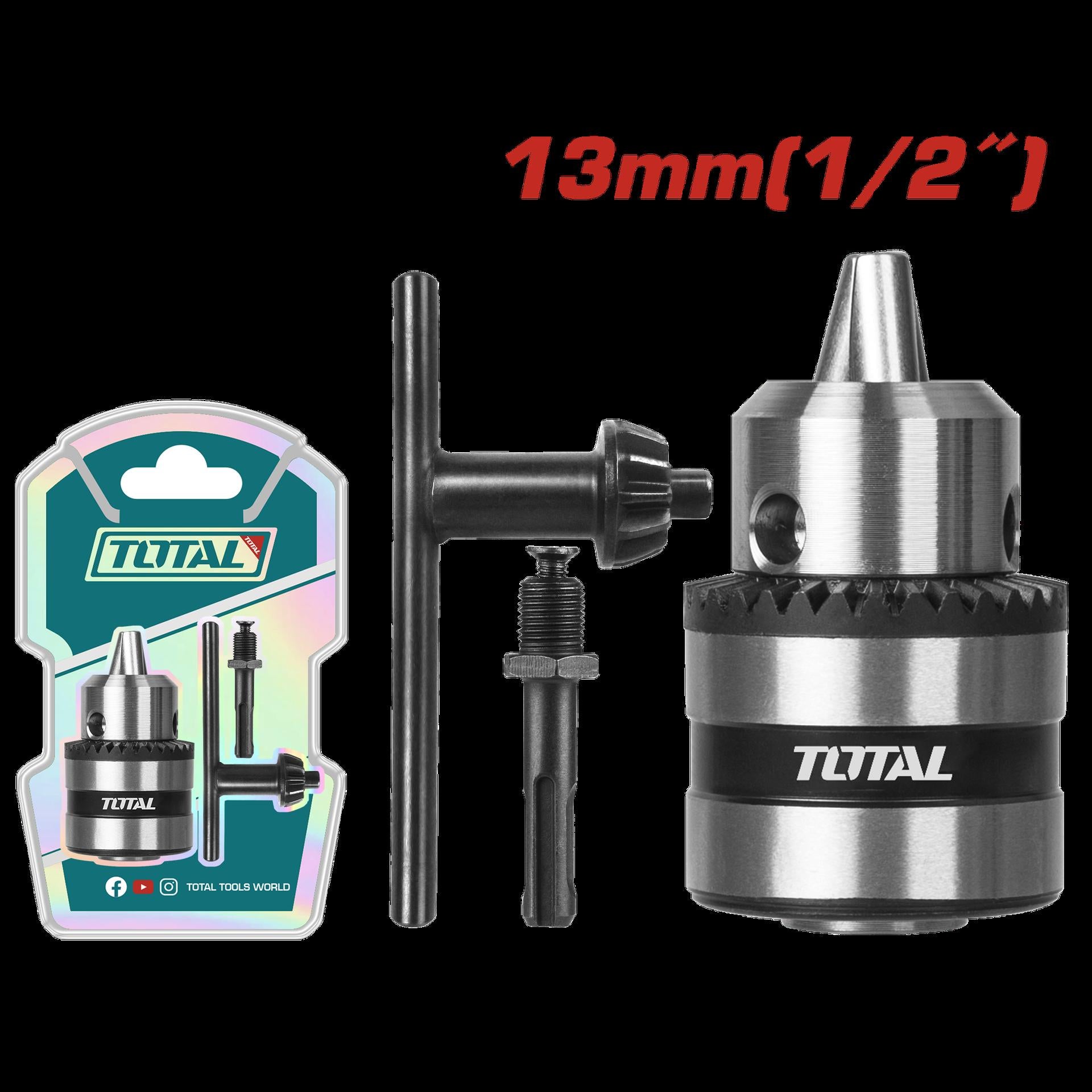 MANDRIL TALADRO 1/2" (13MM) + ADAPTADOR DE SDS PLUS SUPER TOTAL (TAC451301.1)