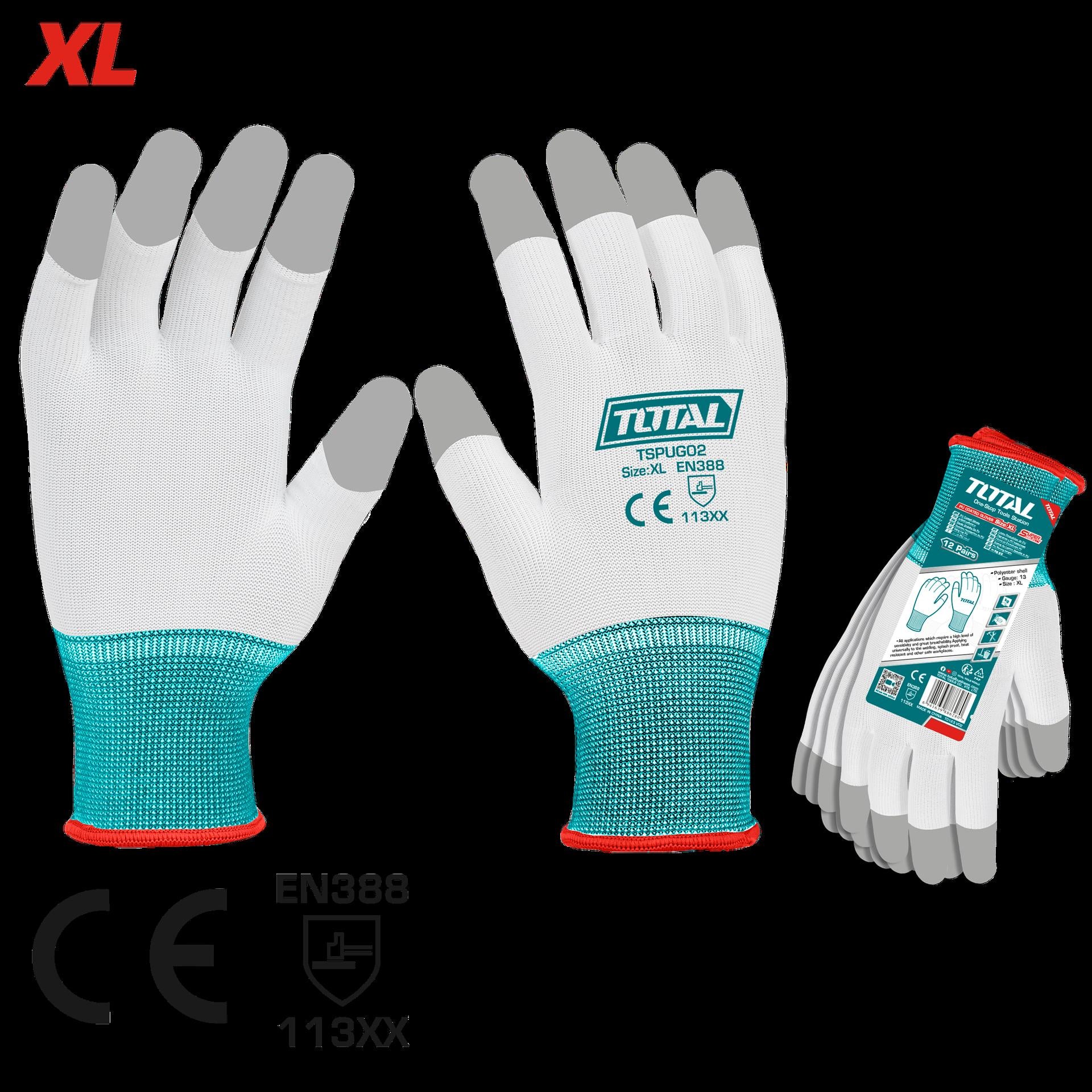 GUANTE POLYESTER CON RECUBRIMIENTO DE PU SUPER TOTAL (TSPUG02)