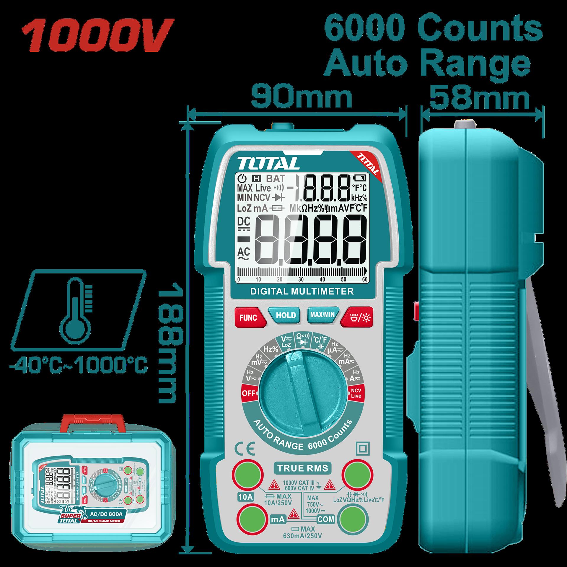 TESTER DIGITAL 1000V INDUSTRIAL SUPER TOTAL (TMT5310004)