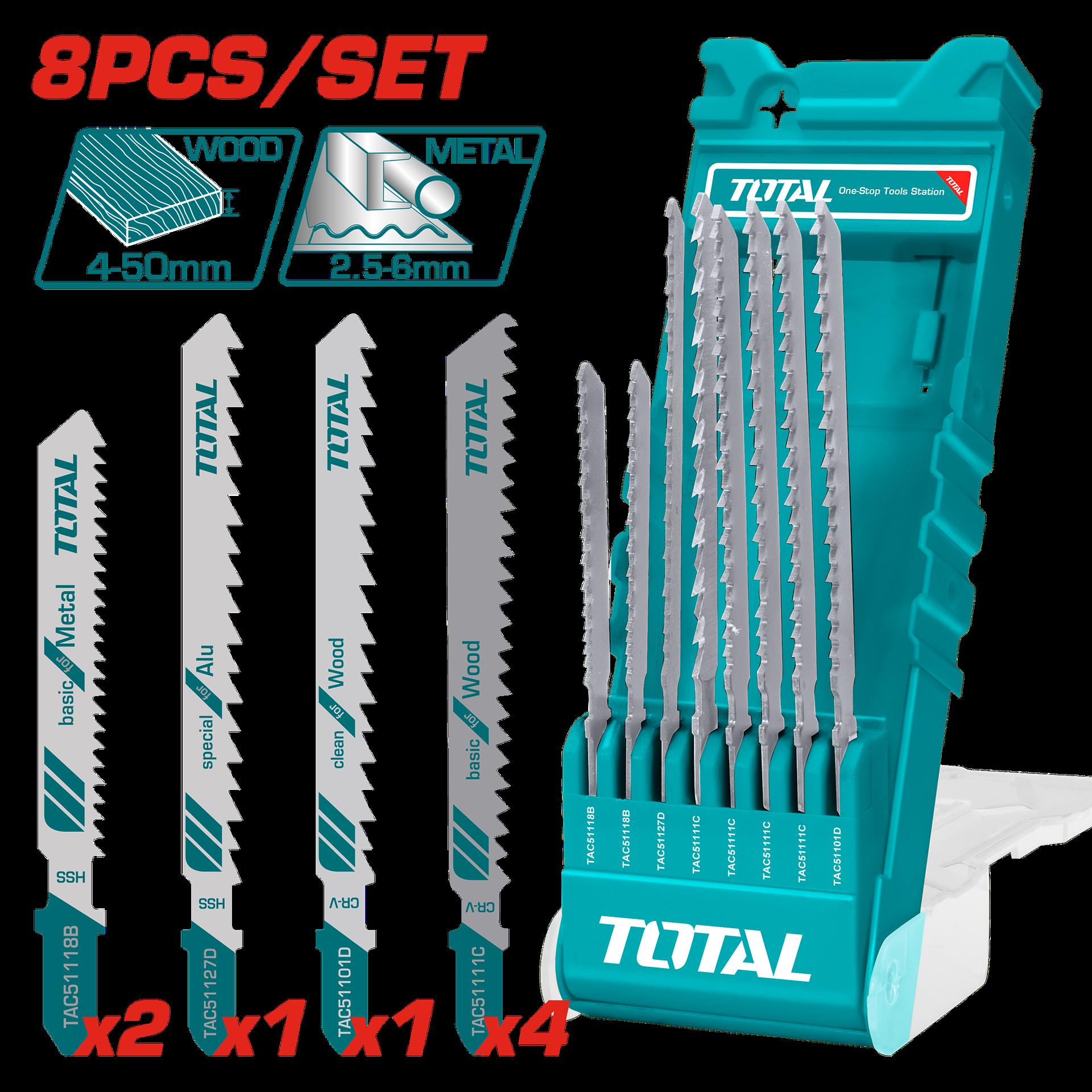 SET DE SEGUETA SIERRA SABLE X 8 PCS PARA MADERA Y METALES SUPER TOTAL (TACSD7386)