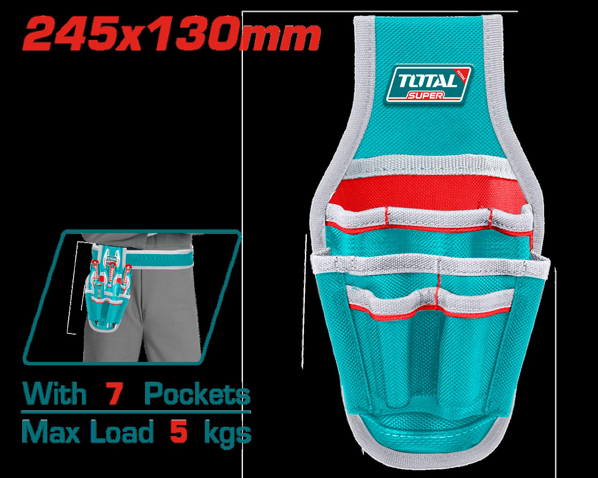 PORTA HERRAMIENTA DE 7 BOLSILLOS CAPACIDAD MAXIMA 5KG TOTAL (THT16P40125)