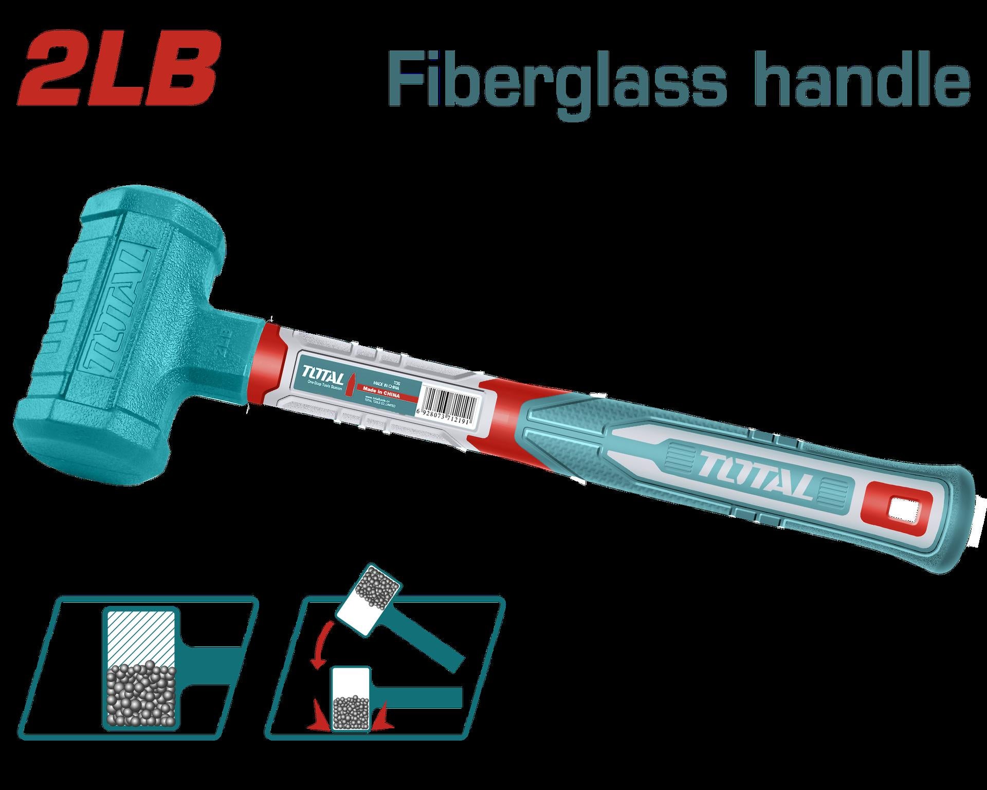 PORRA 2LB ANTIREBOTE MANGO FIBRA DE VIDRIO INDUSTRIAL SUPER TOTAL (THDBM06028)
