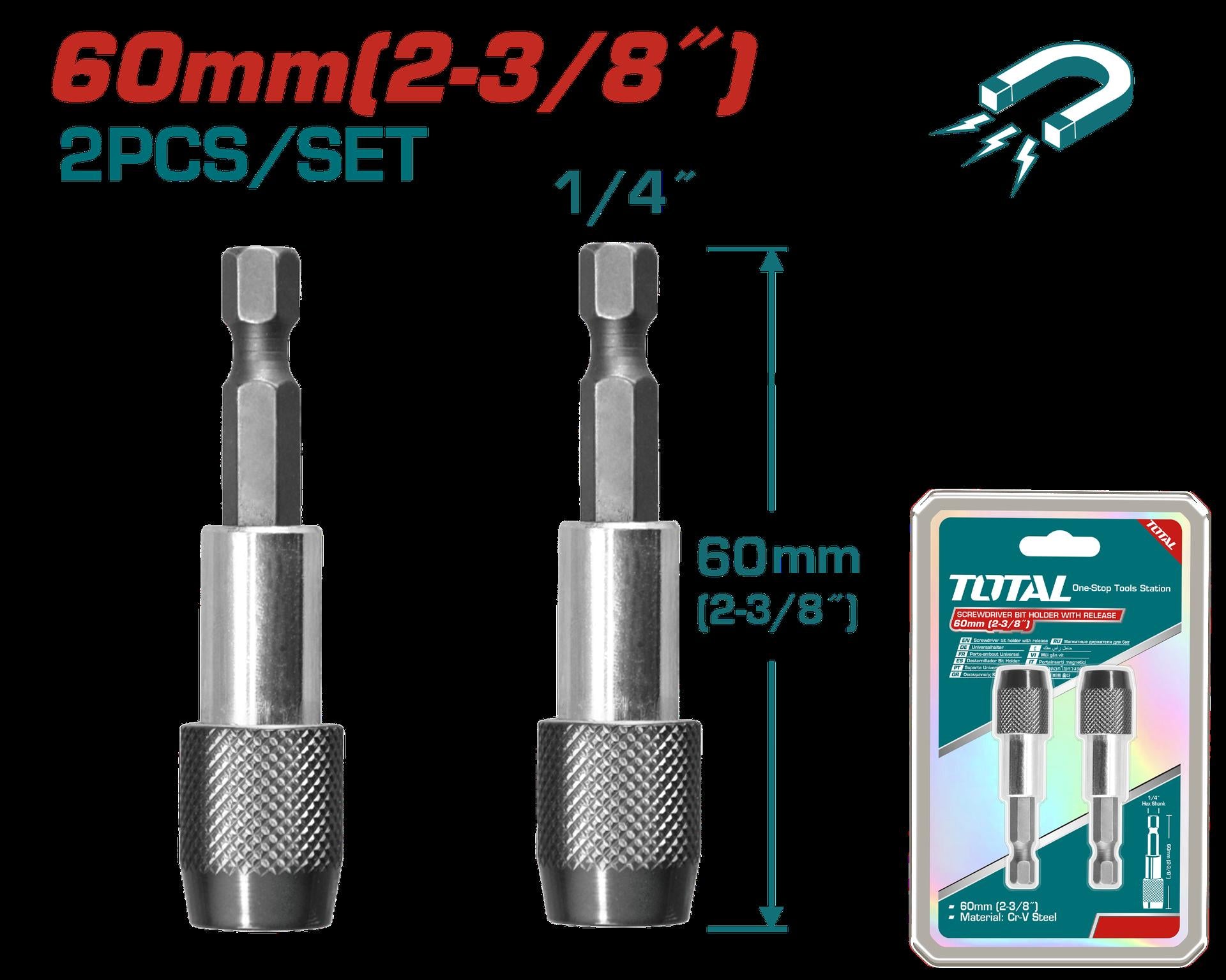 COPA TORNILLO 2-3/8" IMANTADA JUEGO X 2 PZS SUPER TOTAL (TAC462601)