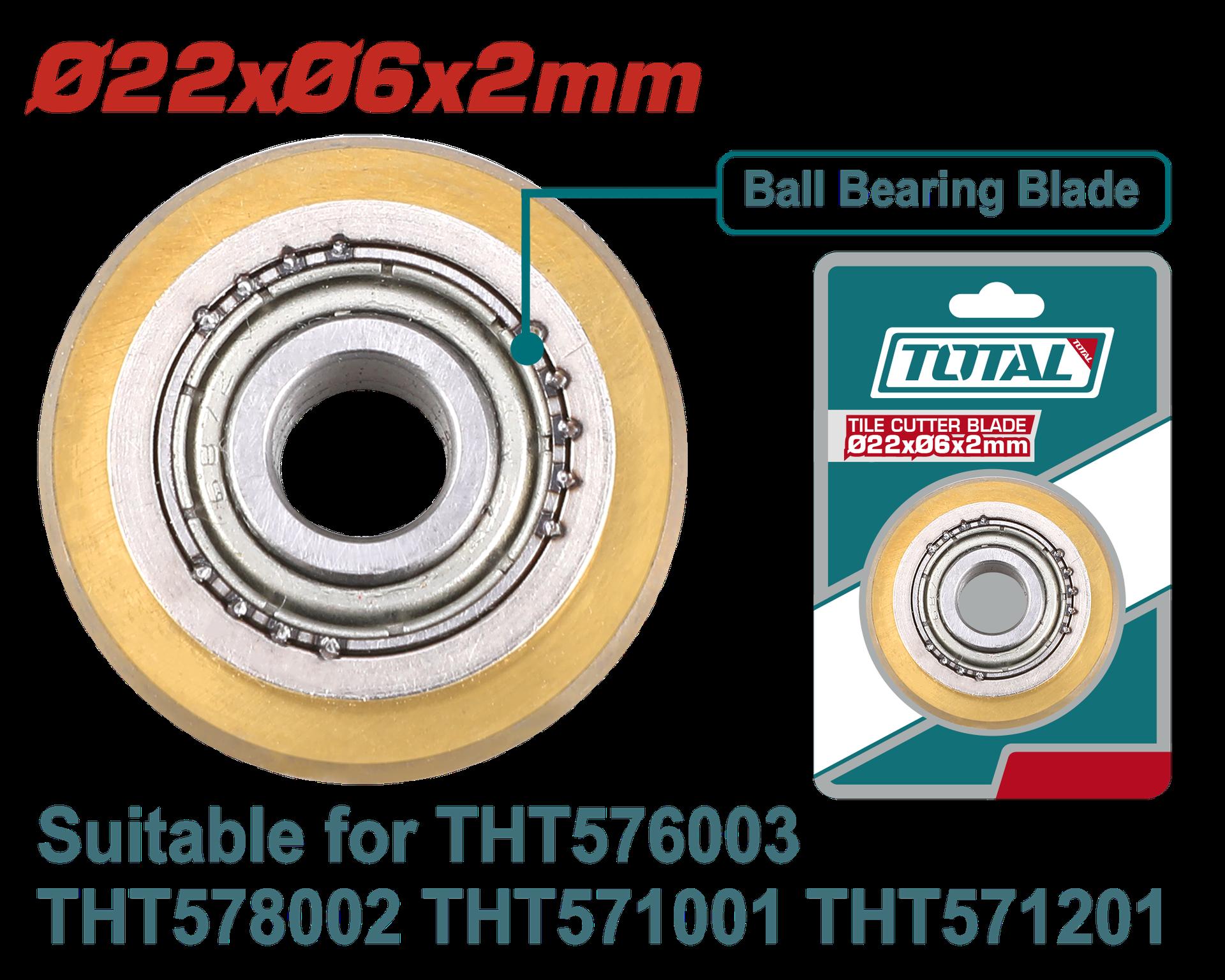 RODAJA CORTABALDOSA CON BALINERA 22X06X2MM ADAPTABLE ( THT576003 THT578002 THT571001 THT571201) SUPER TOTAL (THT576003B)