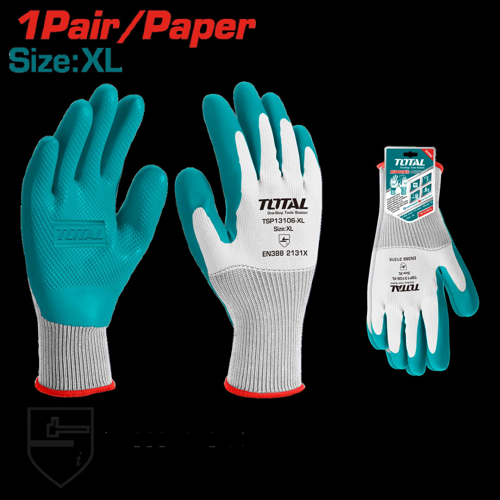 GUANTE DE LATEX XL INDUSTRIAL SUPER TOTAL (TSP13106-XL)