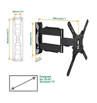 Soporte Tv 32 A 65 P4 Grande Brazo Largo Giratorio