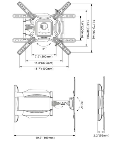 Soporte Tv 32 A 65 P4 Grande Brazo Largo Giratorio