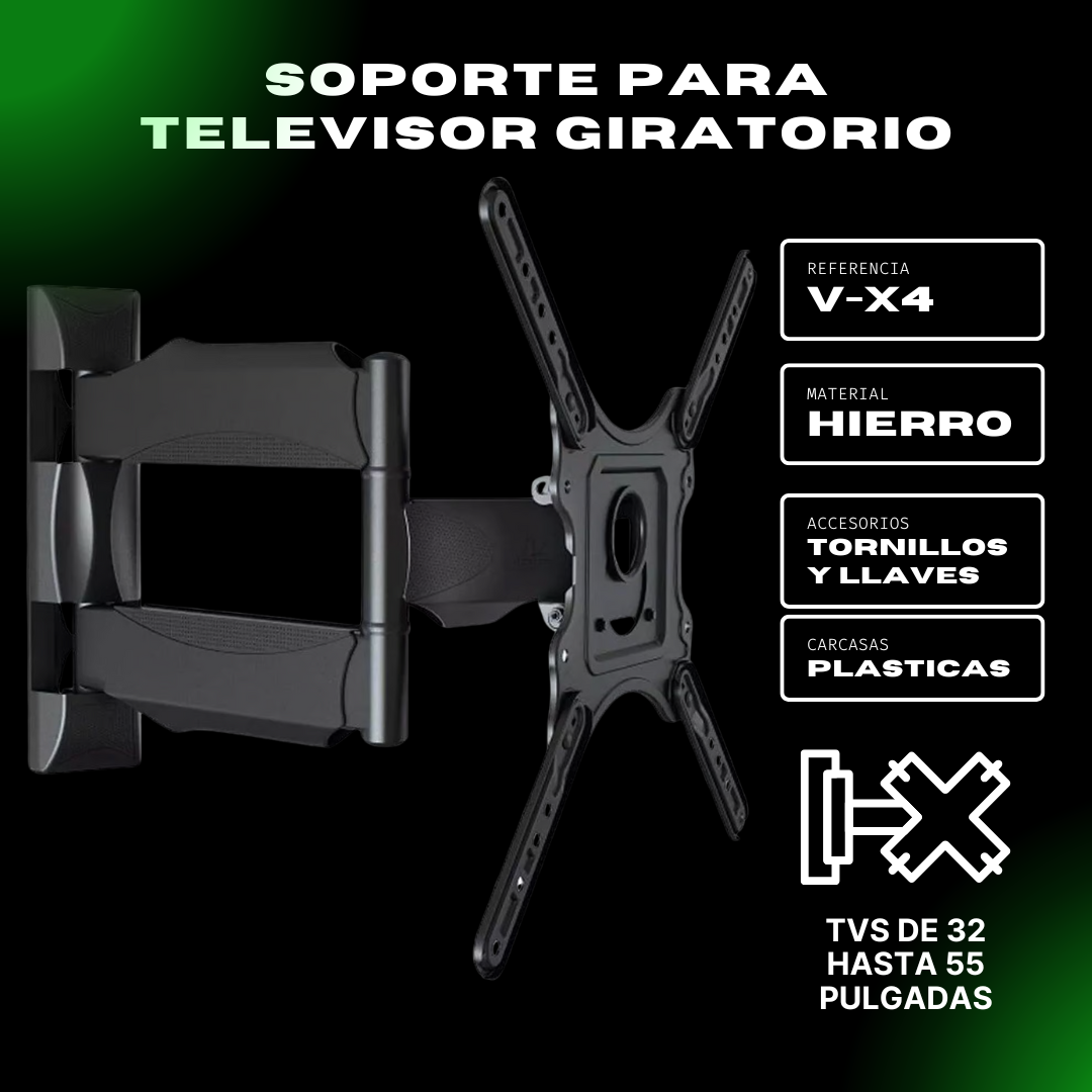 Soporte Tv 32 A 65 P4 Grande Brazo Largo Giratorio