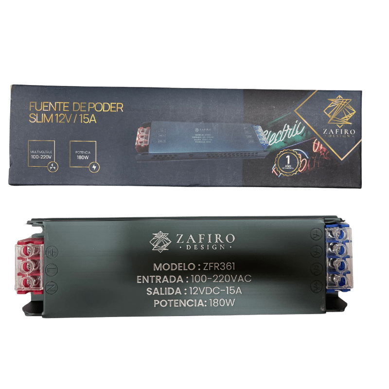 FUENTE DE PODER ZAFIRO SLIM 12V 15AMP
